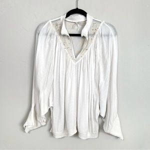 FEATHER BONE Anthropologie Poetcore Edda dolman Sleeve boho blouse size Large